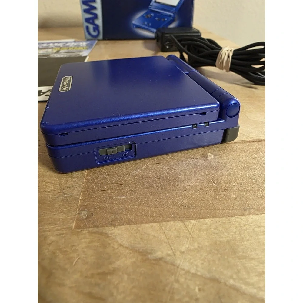 NINTENDO GAMEBOY SP Cobalt Blue Console w/BOX, MANUALS, Charger Tested Working